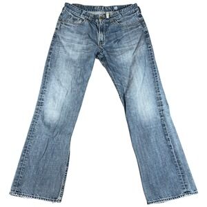 Guess Los Angeles Desmond Relaxed Fit Jeans Mens 36 Blue Straight Faded Grunge